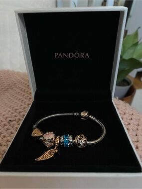 Pandora Rose Gold & Silver Bracelet with Charms